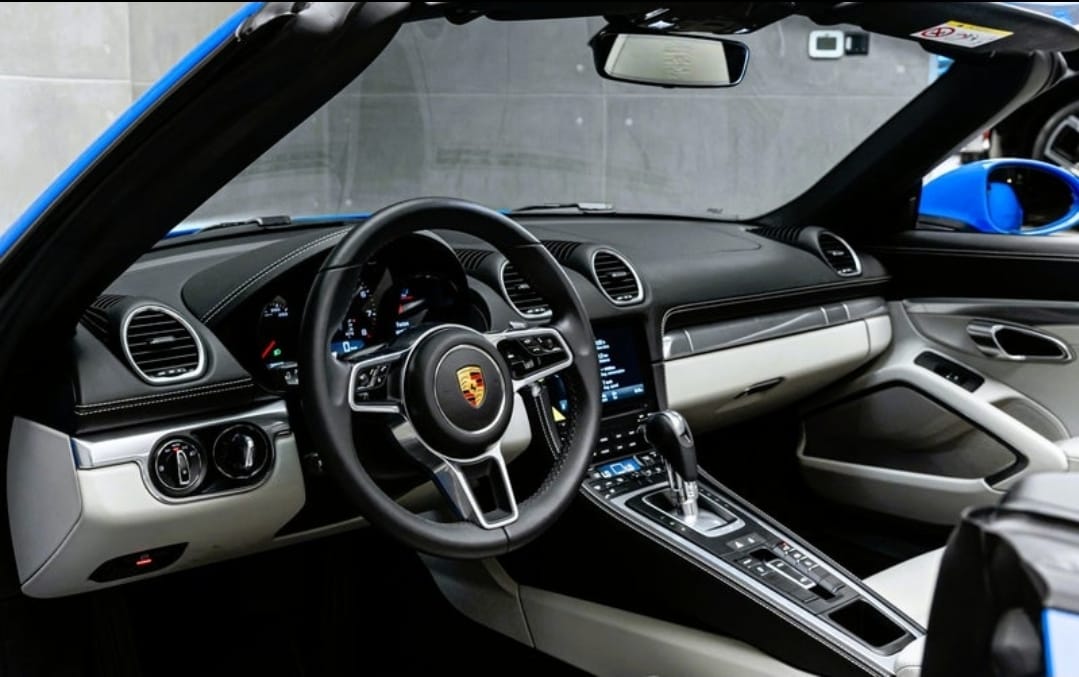 Porsche 718 Boxster Convertible 2023  BLUE  Rental Dubai