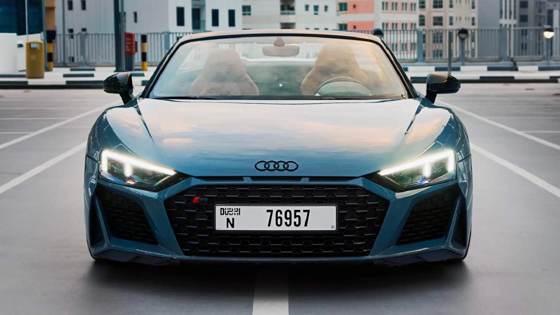 Audi R8 Spyder  BLUE 2024 Rental Dubai