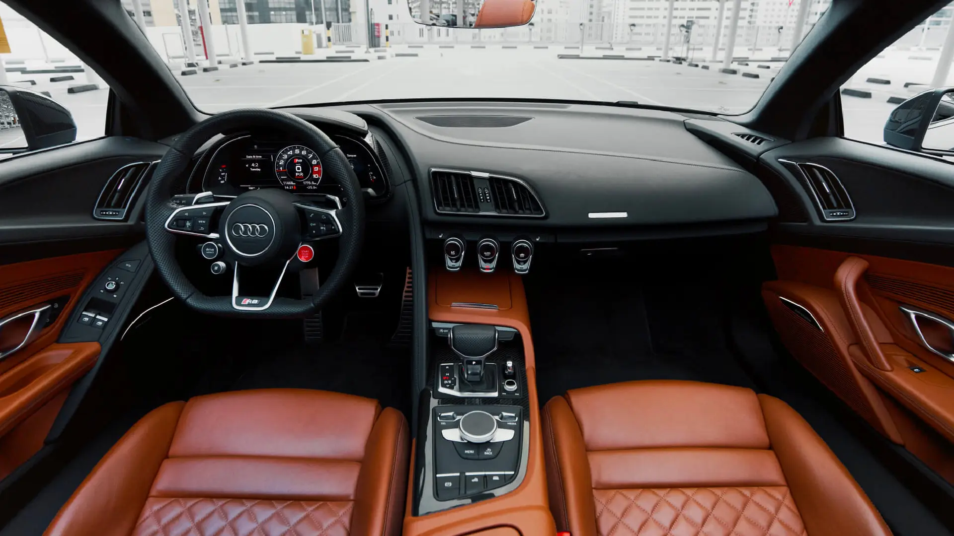 Audi R8 Spyder  BLUE 2024 Rental Dubai