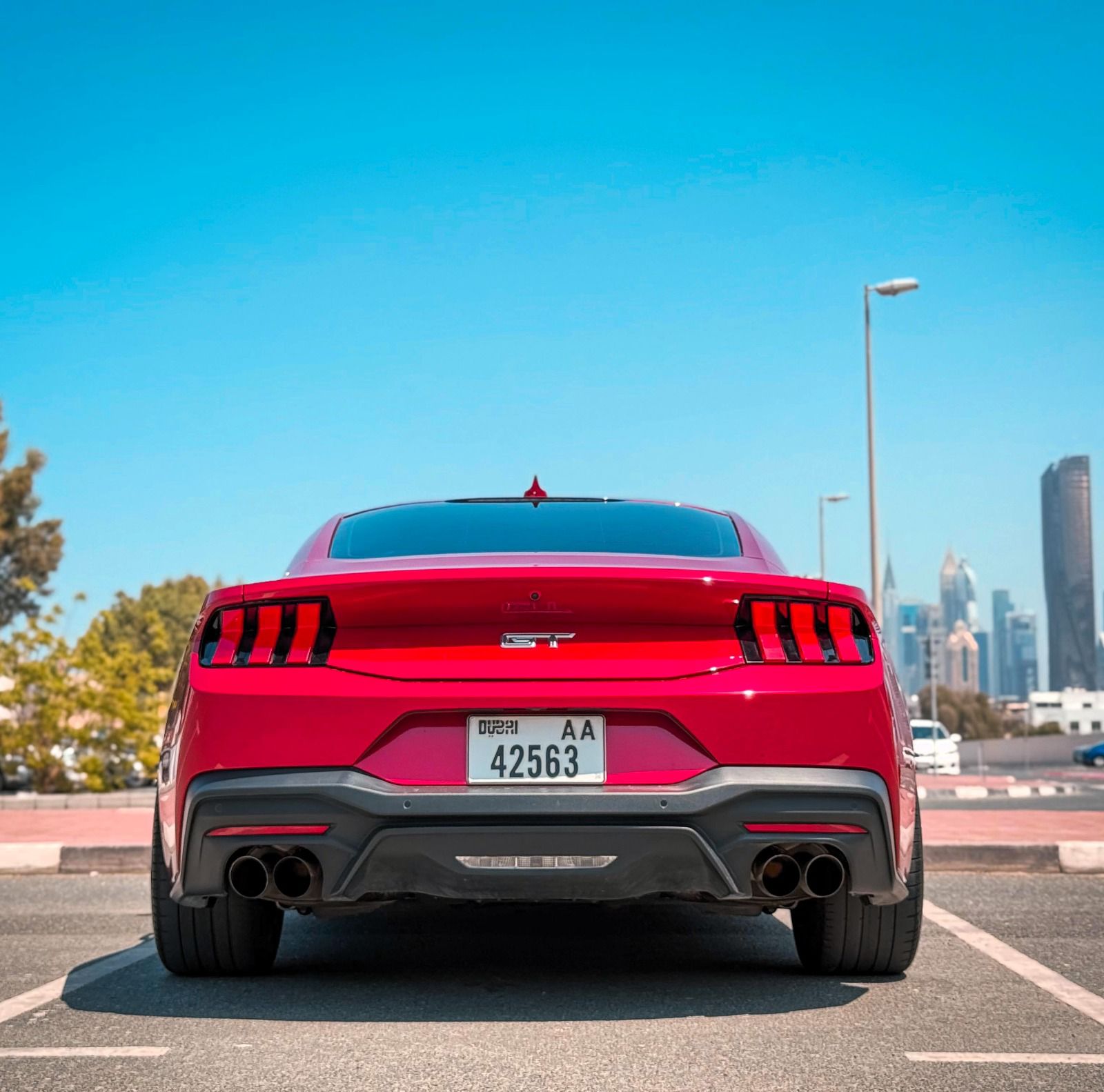 Ford Mustang GT Coupe V8 2024  RED 2024 Rental Dubai